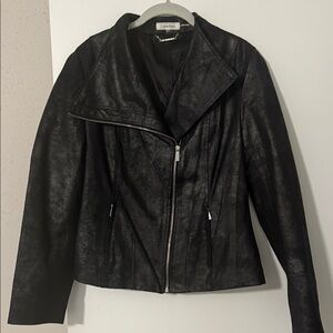 Calvin Klein Women's Leather Jacket in Black